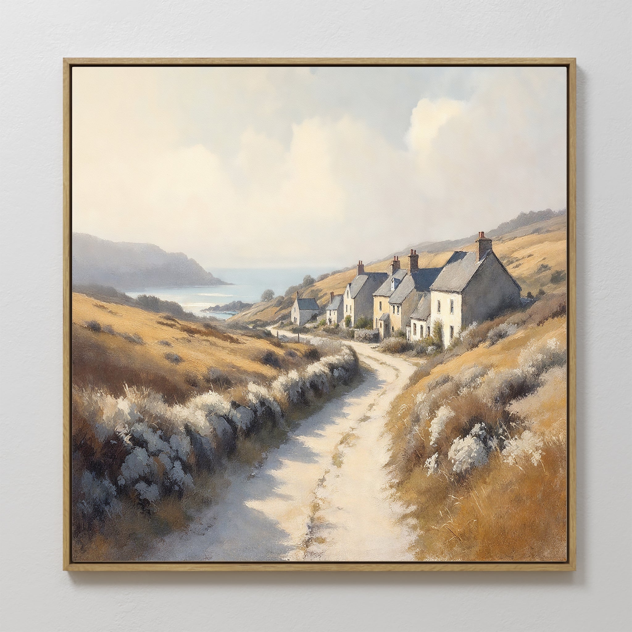 Whispers of the Golden Coast Canvas Print – golden yellow vintage canvas wall art print by Aspire Prints
