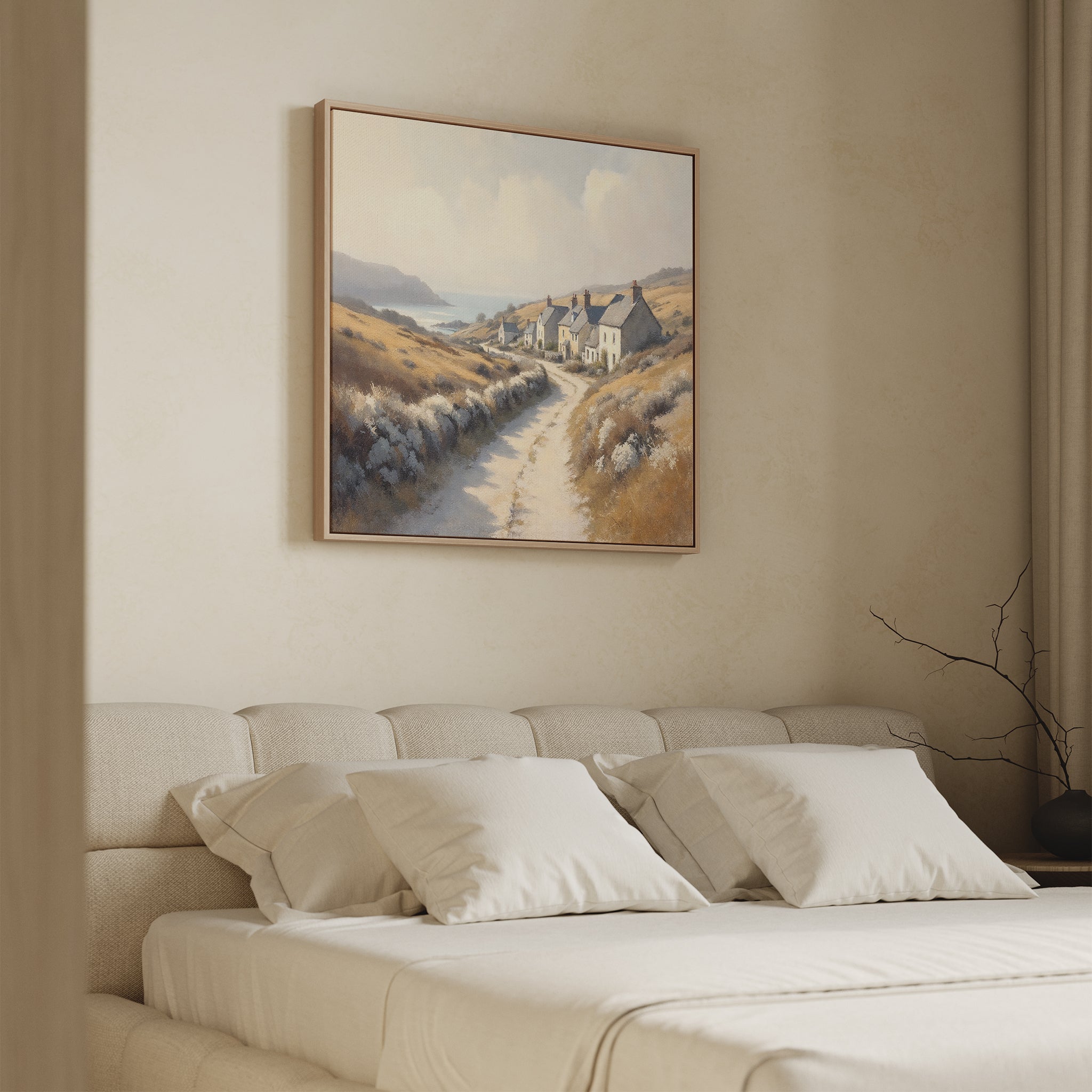 Whispers of the Golden Coast Canvas Print – golden yellow vintage canvas wall art print by Aspire Prints