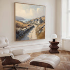 Whispers of the Golden Coast Canvas Print – golden yellow vintage canvas wall art print by Aspire Prints