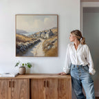 Whispers of the Golden Coast Canvas Print – golden yellow vintage canvas wall art print by Aspire Prints