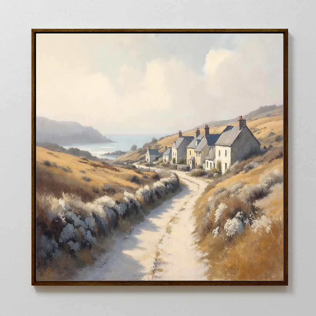 Whispers of the Golden Coast Canvas Print – golden yellow vintage canvas wall art print by Aspire Prints