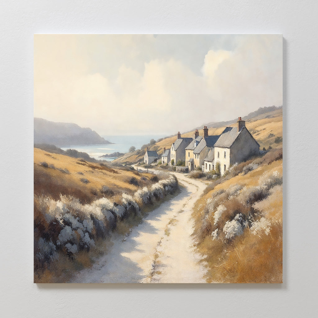 Whispers of the Golden Coast Canvas Print – golden yellow vintage canvas wall art print by Aspire Prints