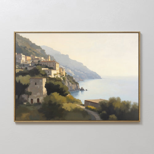 Amalfi Whispers – green vintage canvas wall art print by Aspire Prints