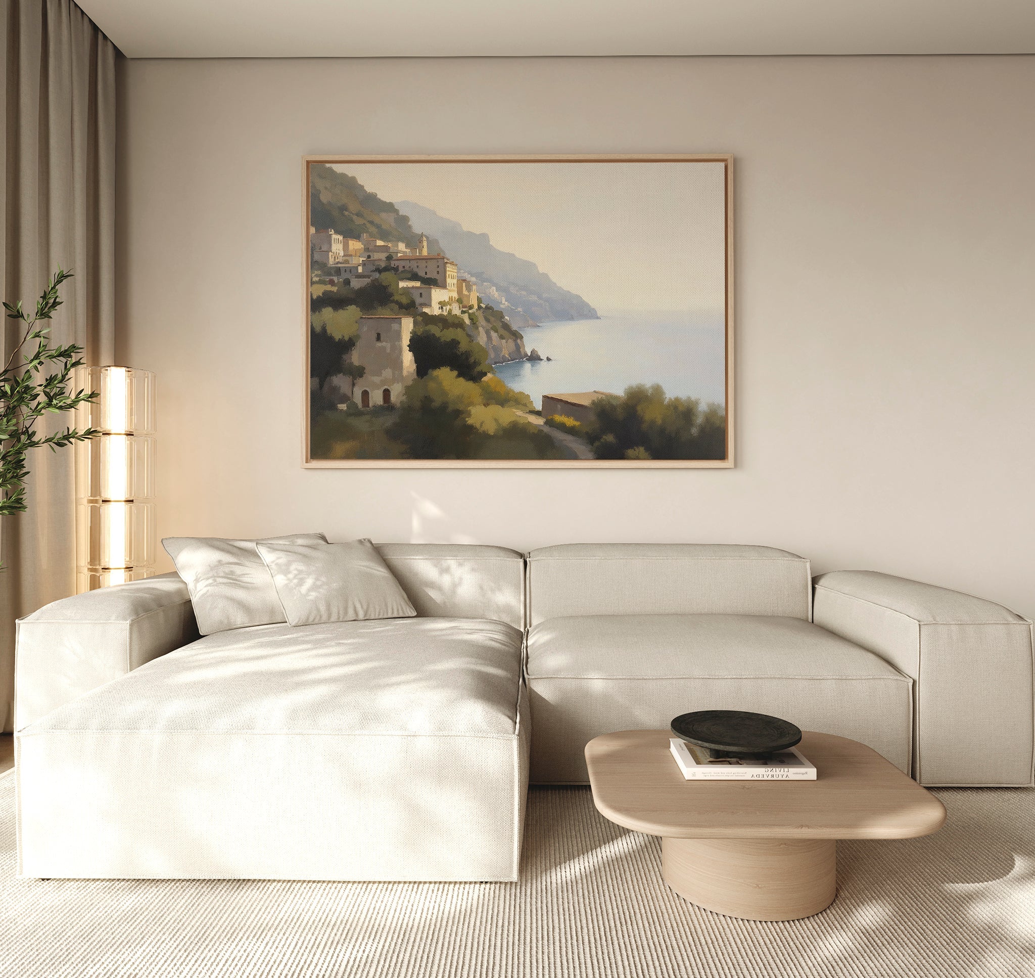 Amalfi Whispers – green vintage canvas wall art print by Aspire Prints