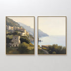 Amalfi Whispers – Set of 2 Canvas Prints set of 2 – green vintage canvas wall art by Aspire Prints