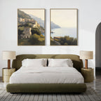 Amalfi Whispers – Set of 2 Canvas Prints set of 2 – green vintage canvas wall art by Aspire Prints