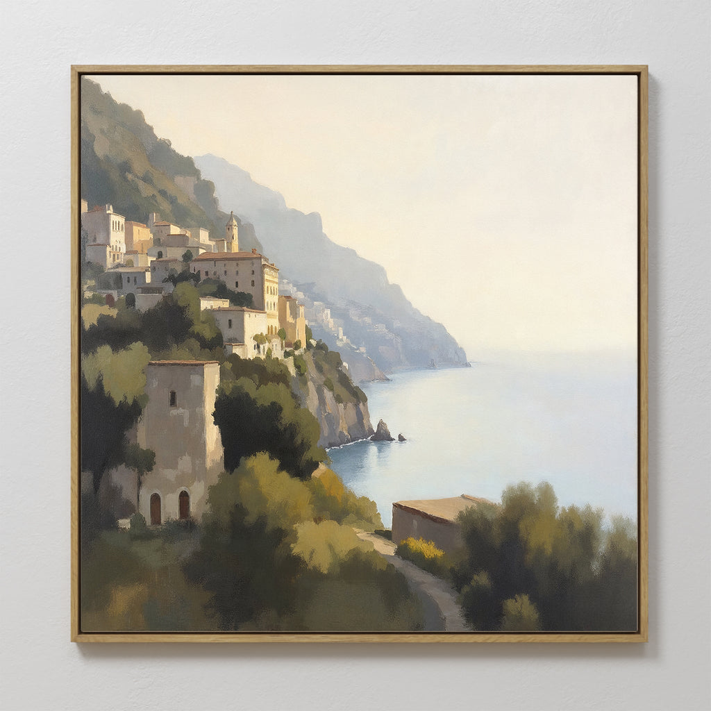 Amalfi Whisper – green vintage canvas wall art print by Aspire Prints