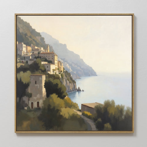 Amalfi Whisper – green vintage canvas wall art print by Aspire Prints