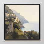 Amalfi Whisper – green vintage canvas wall art print by Aspire Prints