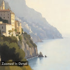 Amalfi Whisper – green vintage canvas wall art print by Aspire Prints