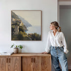 Amalfi Whisper – green vintage canvas wall art print by Aspire Prints