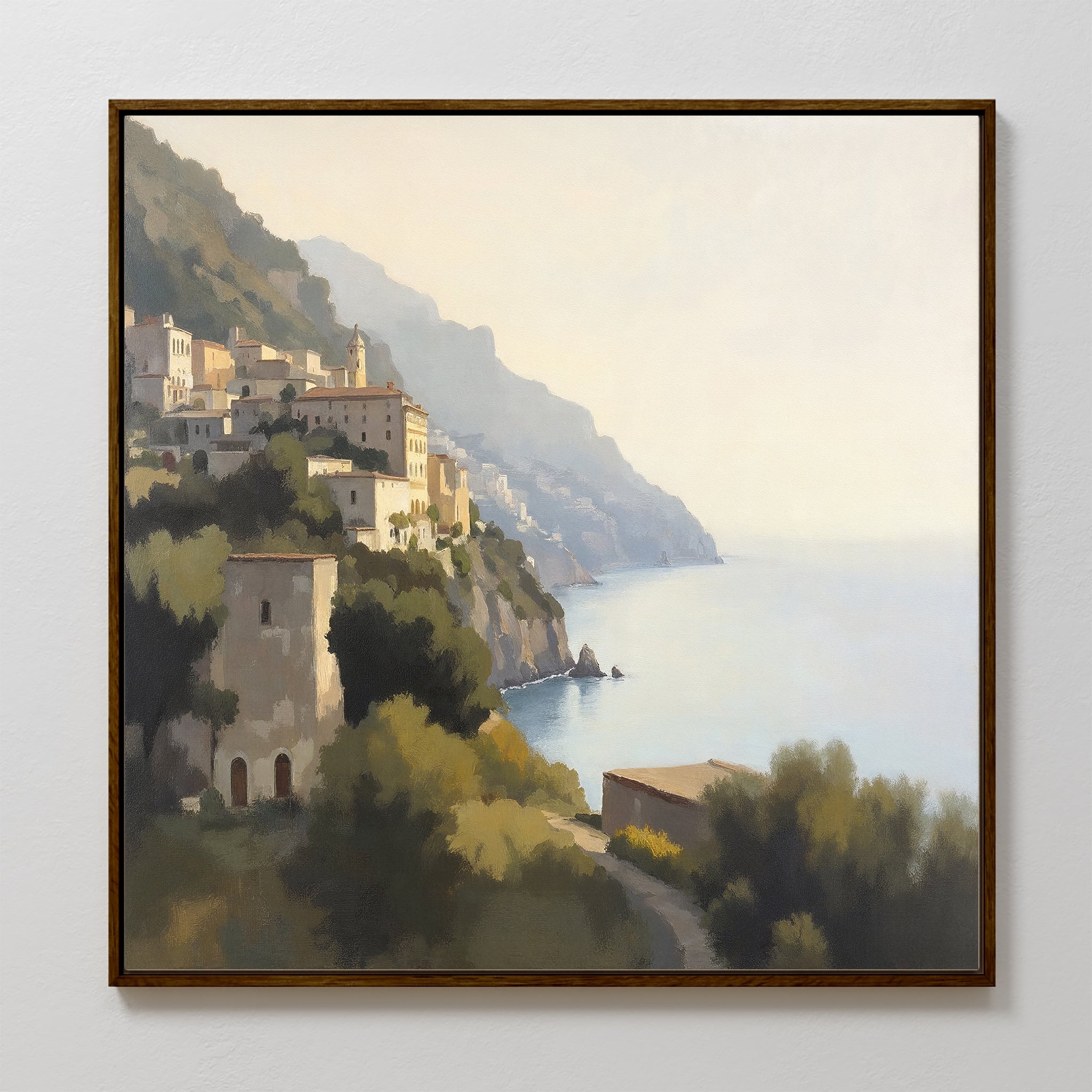 Amalfi Whisper – green vintage canvas wall art print by Aspire Prints