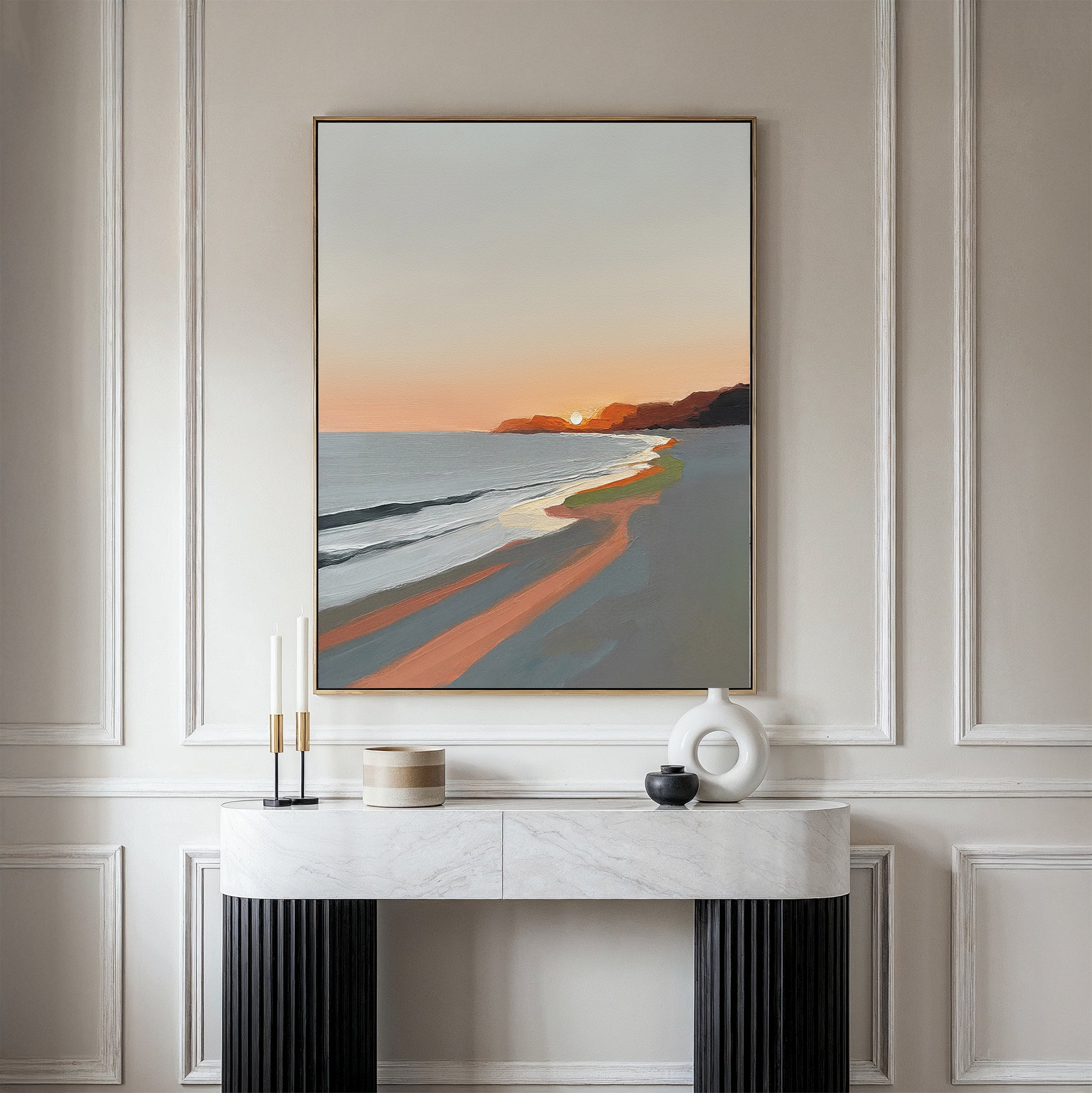 Where the Tide Sighs – multicolour abstract canvas wall art print by Aspire Prints