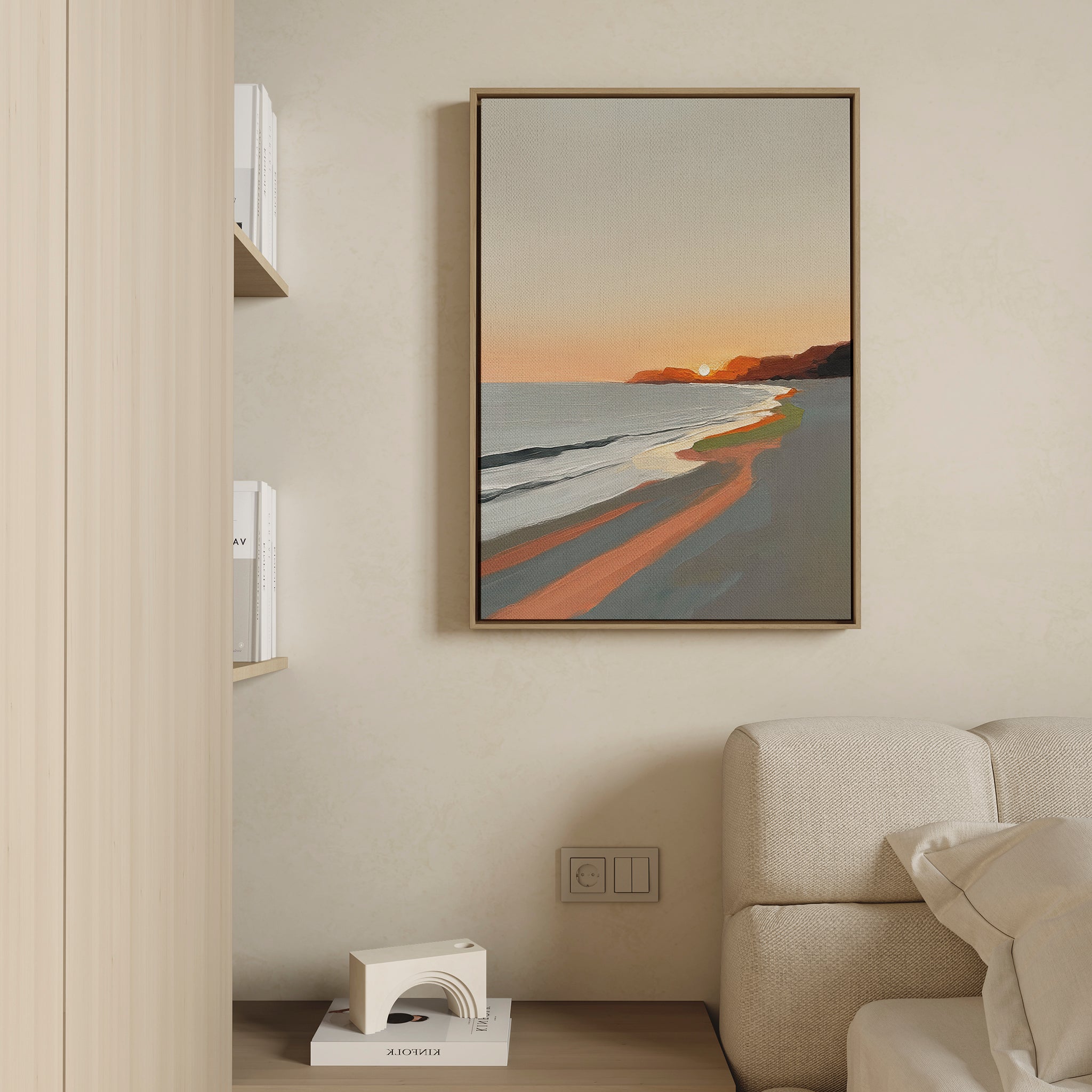 Where the Tide Sighs – multicolour abstract canvas wall art print by Aspire Prints