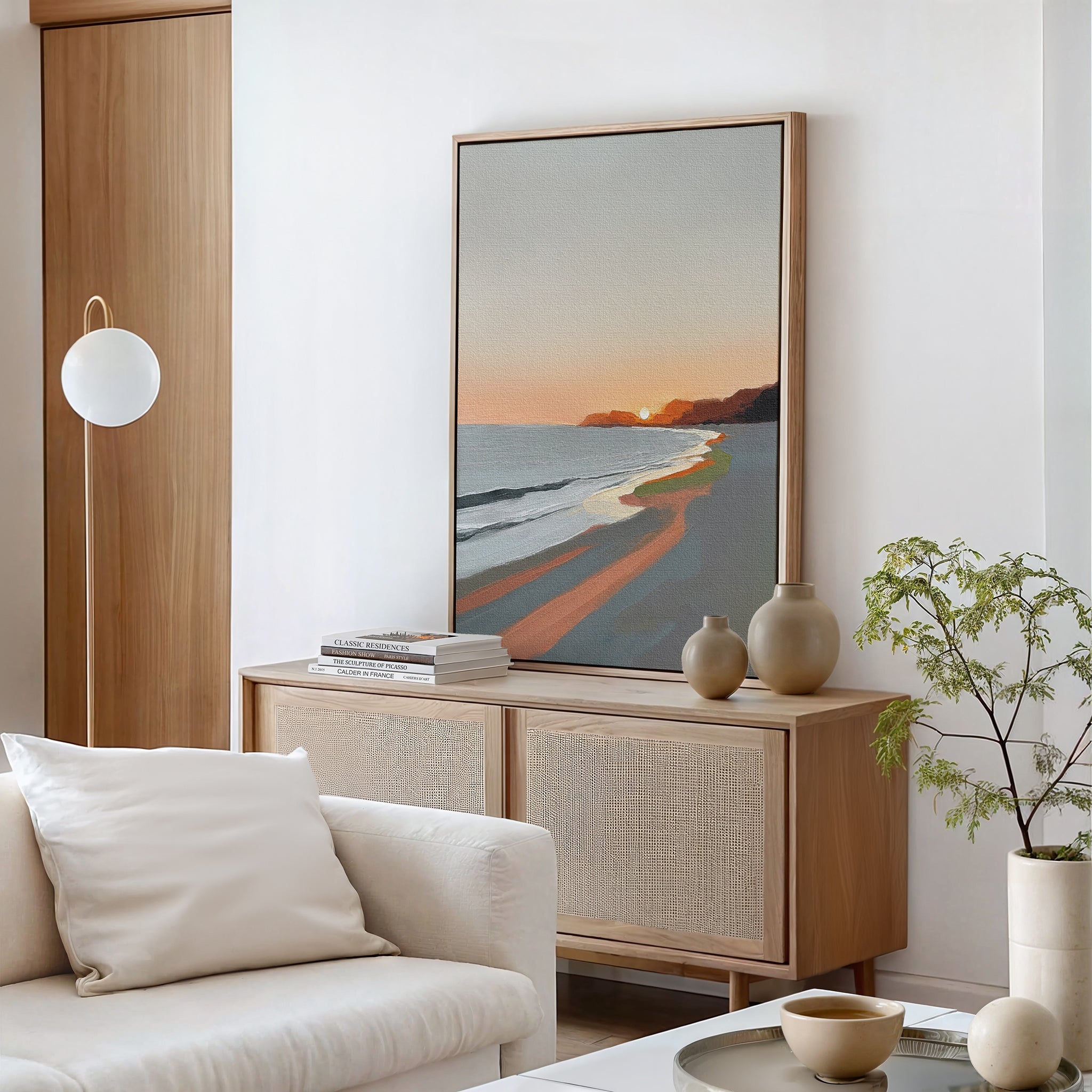 Where the Tide Sighs – multicolour abstract canvas wall art print by Aspire Prints