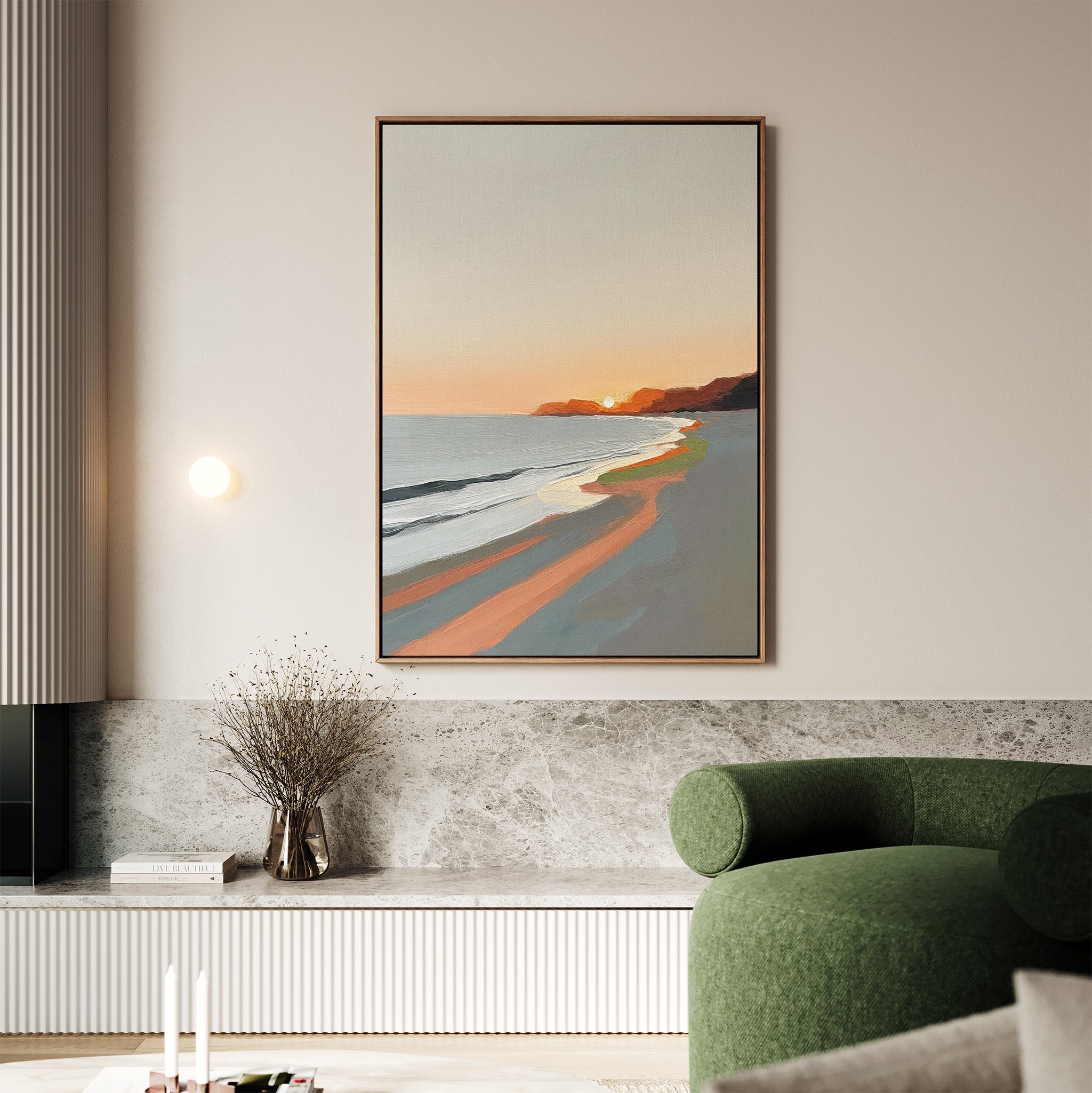 Where the Tide Sighs – multicolour abstract canvas wall art print by Aspire Prints