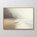 Whispering Tides at Driftwood Cove Canvas Print – beige and white coastal canvas wall art print by Aspire Prints