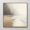 Whispers of the Tideline – beige and white coastal canvas wall art print by Aspire Prints