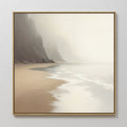 Whispers of the Tideline – beige and white coastal canvas wall art print by Aspire Prints