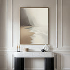 Whispers of the Shore – beige and white coastal canvas wall art print by Aspire Prints