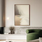Whispers of the Shore – beige and white coastal canvas wall art print by Aspire Prints
