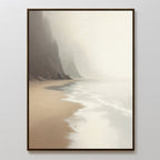 Whispers of the Shore – beige and white coastal canvas wall art print by Aspire Prints
