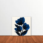 Cobalt Tulips Canvas Art - Square – Stretched Canvas Only in room setting