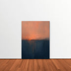 Coral Horizon Canvas Art - Vertical – Stretched Canvas Only in room setting