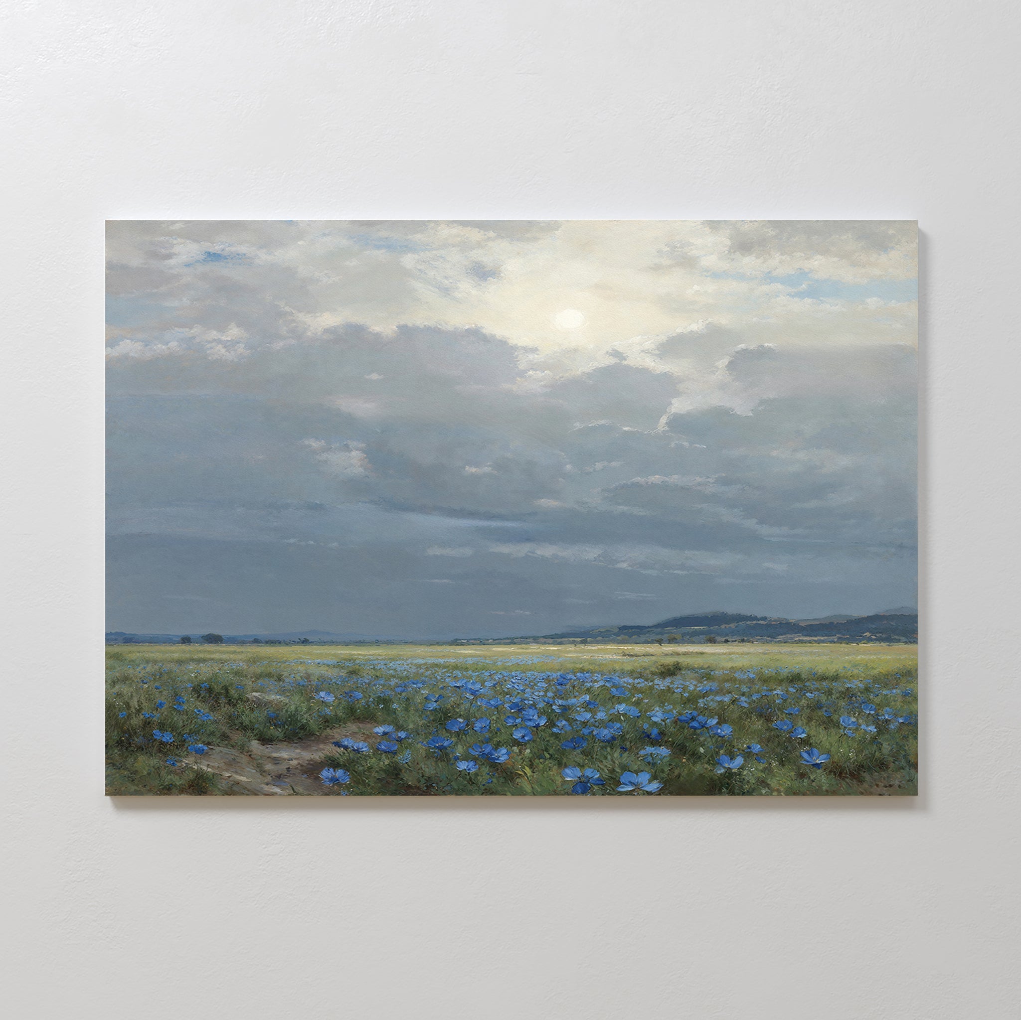 Whispers in Cornflower Blue – blue vintage canvas wall art print by Aspire Prints