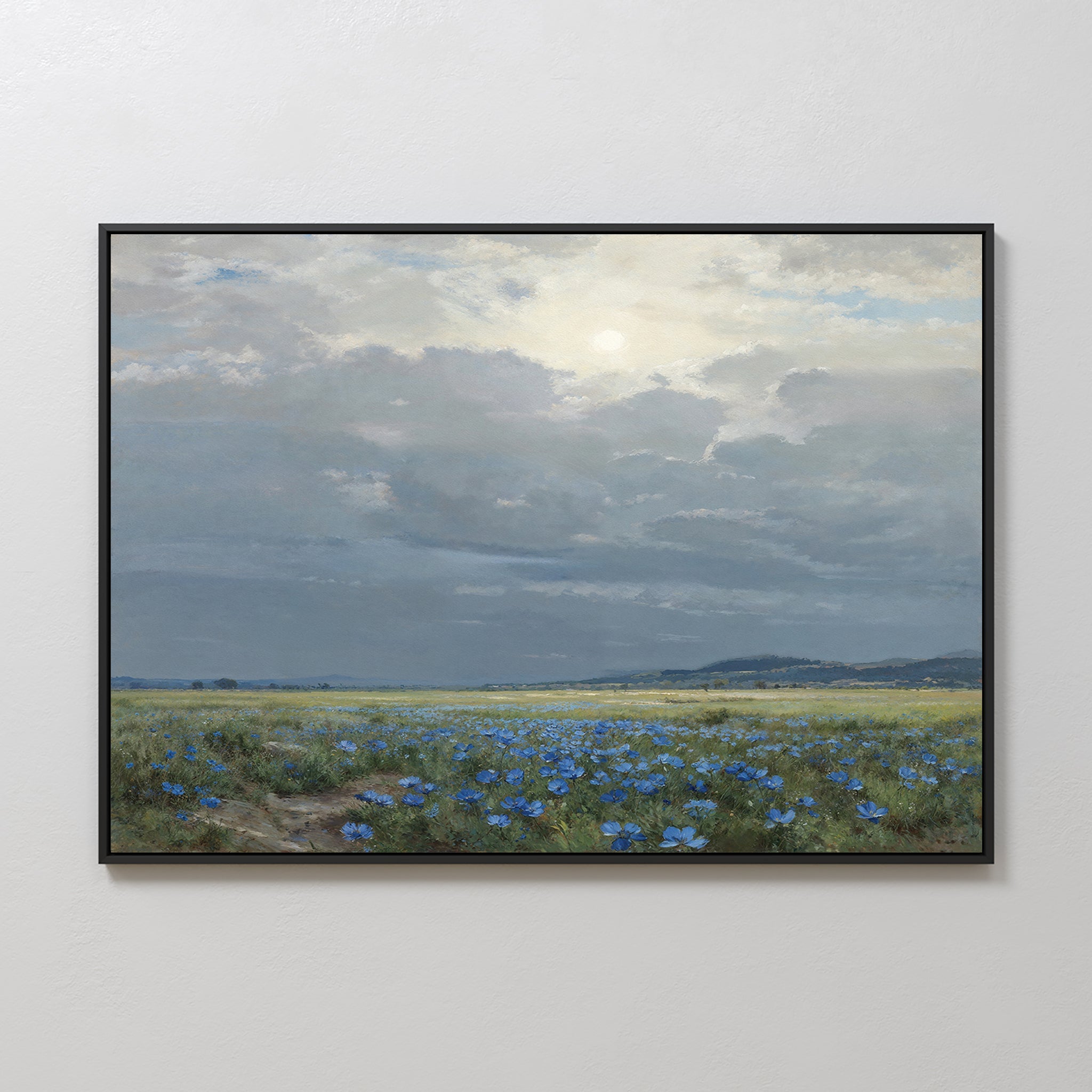 Whispers in Cornflower Blue – blue vintage canvas wall art print by Aspire Prints