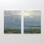Where the Wildflowers Wander – Set of 2 Canvas Prints set of 2 – blue vintage canvas wall art by Aspire Prints