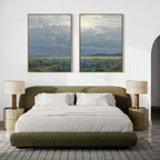 Where the Wildflowers Wander – Set of 2 Canvas Prints set of 2 – blue vintage canvas wall art by Aspire Prints