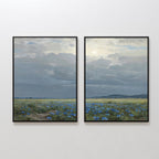 Where the Wildflowers Wander – Set of 2 Canvas Prints set of 2 – blue vintage canvas wall art by Aspire Prints