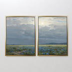 Where the Wildflowers Wander – Set of 2 Canvas Prints set of 2 – blue vintage canvas wall art by Aspire Prints