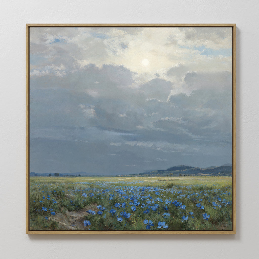 Whispers in Cornflower Blue – blue vintage canvas wall art print by Aspire Prints