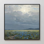 Whispers in Cornflower Blue – blue vintage canvas wall art print by Aspire Prints