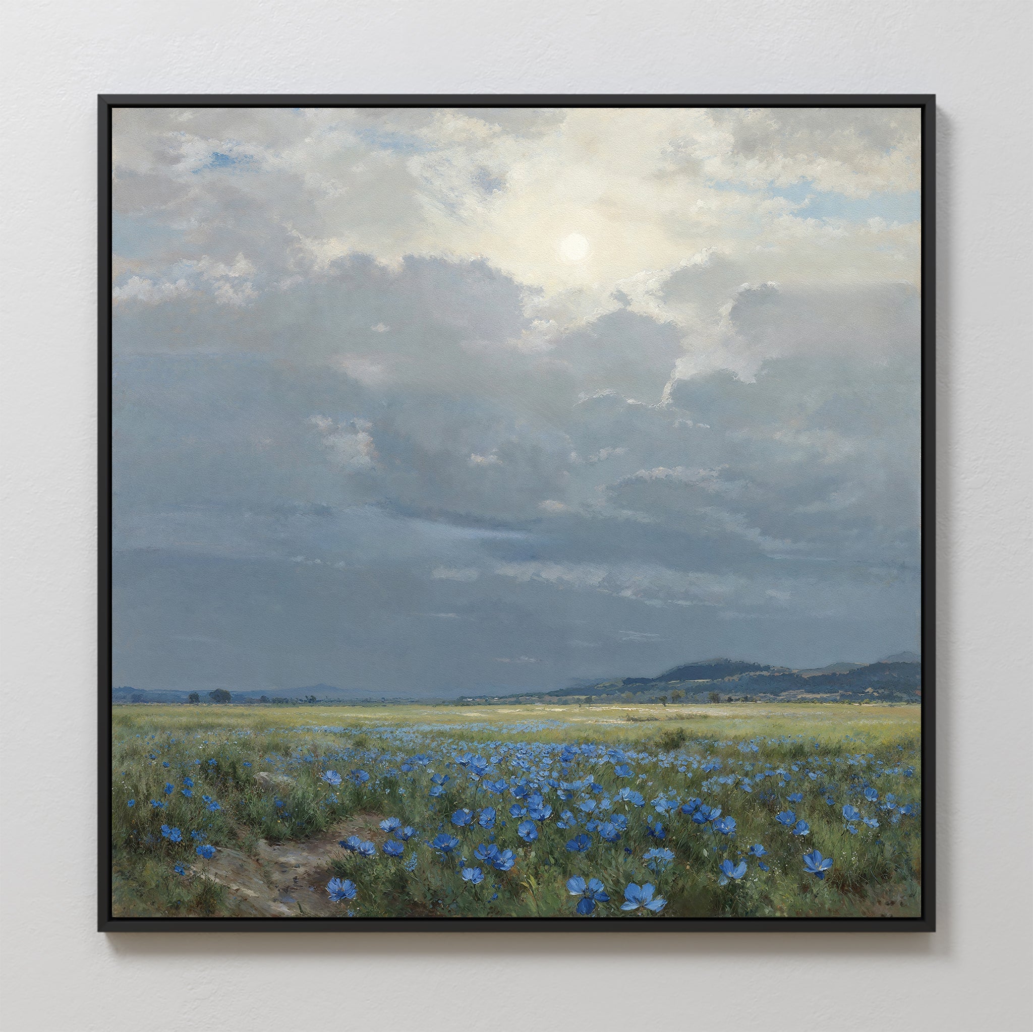 Whispers in Cornflower Blue – blue vintage canvas wall art print by Aspire Prints
