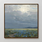 Whispers in Cornflower Blue – blue vintage canvas wall art print by Aspire Prints