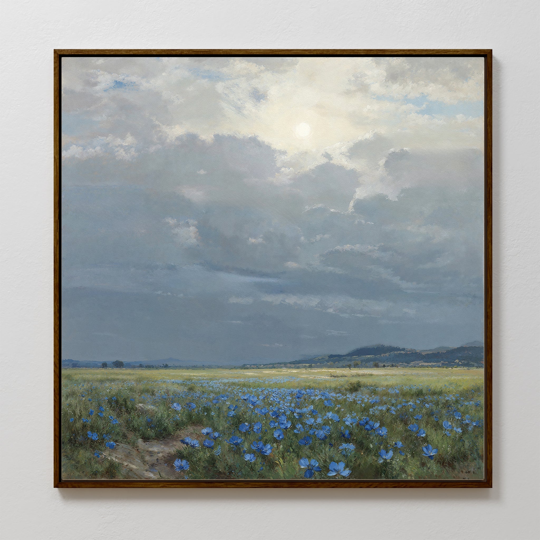 Whispers in Cornflower Blue – blue vintage canvas wall art print by Aspire Prints