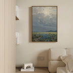 Whispers of the Cornflower Meadow Canvas Print – blue vintage canvas wall art print by Aspire Prints