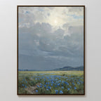 Whispers of the Cornflower Meadow Canvas Print – blue vintage canvas wall art print by Aspire Prints