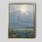 Whispers of the Cornflower Meadow Canvas Print – blue vintage canvas wall art print by Aspire Prints