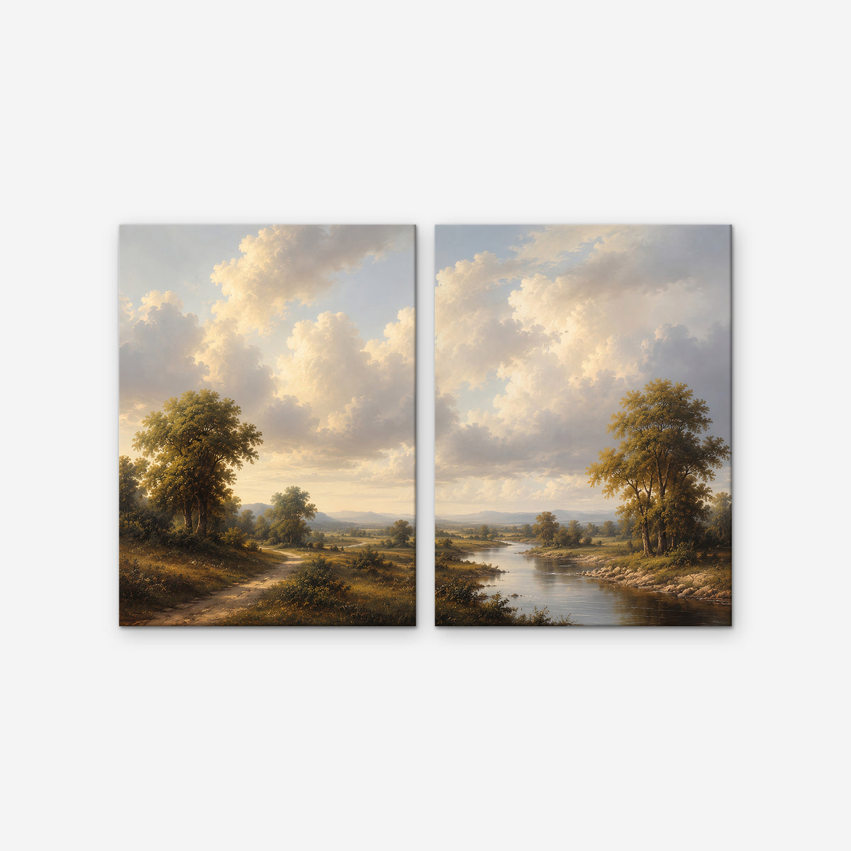 Country River Path Canvas Art - Set of 2 – Stretched Canvas Only on white background