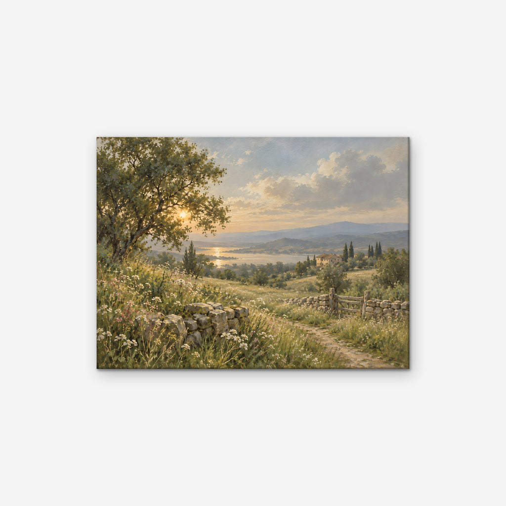 Countryside Sunset Canvas Art - Horizontal – Stretched Canvas Only on white background