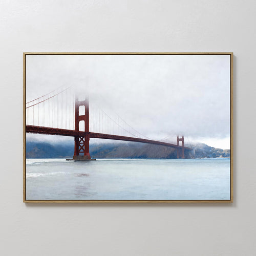 Crimson Passage – blue vintage canvas wall art print by Aspire Prints