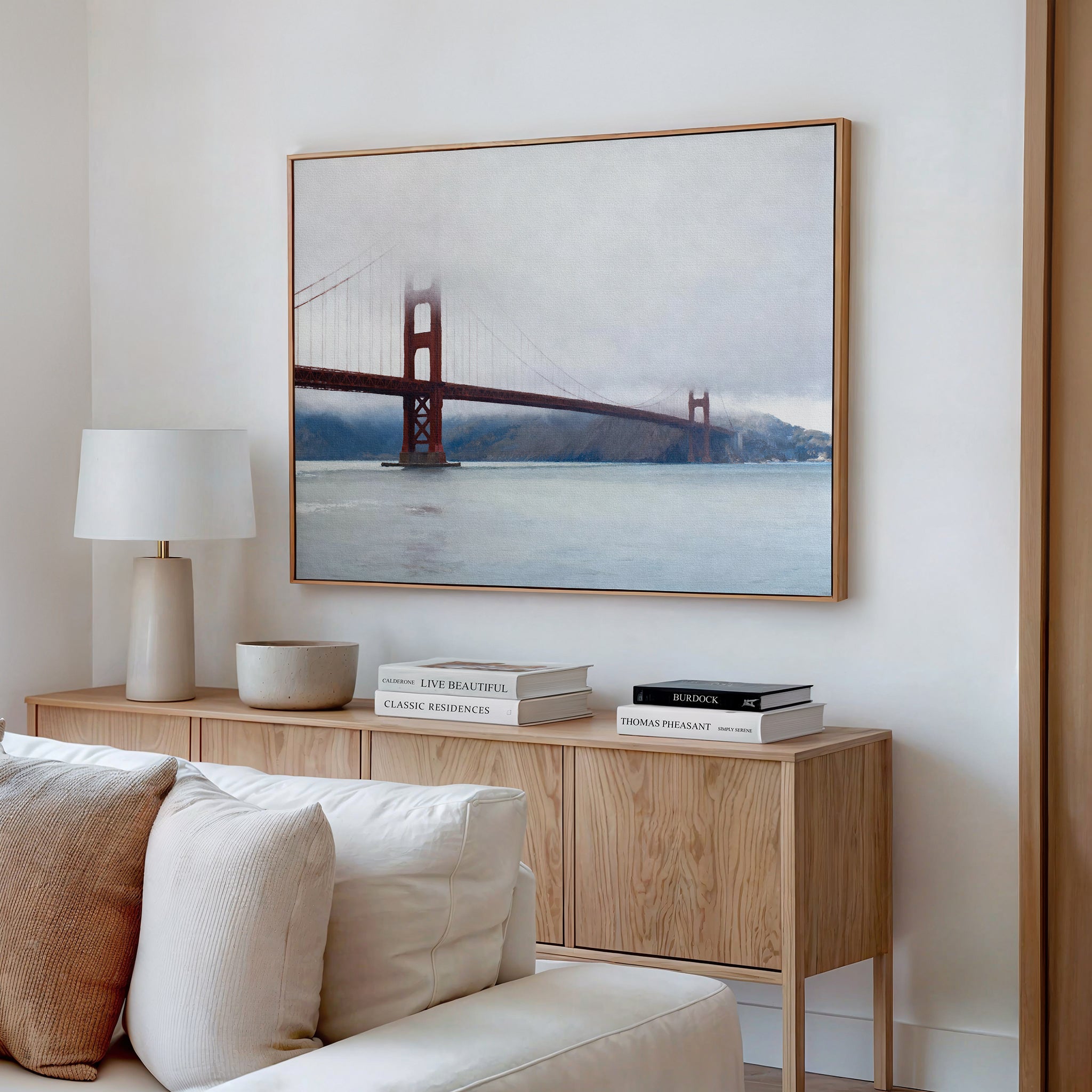 Crimson Passage – blue vintage canvas wall art print by Aspire Prints