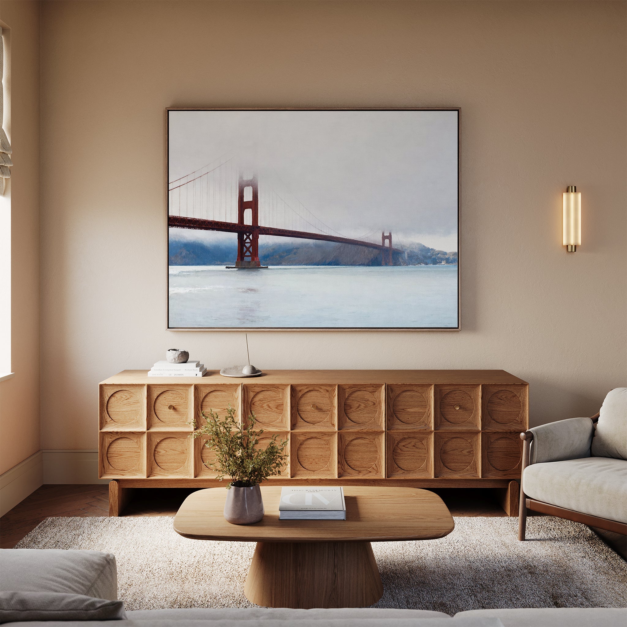 Crimson Passage – blue vintage canvas wall art print by Aspire Prints