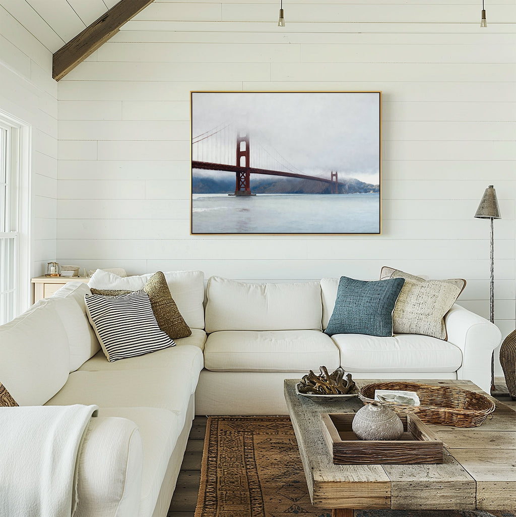 Crimson Passage – blue vintage canvas wall art print by Aspire Prints