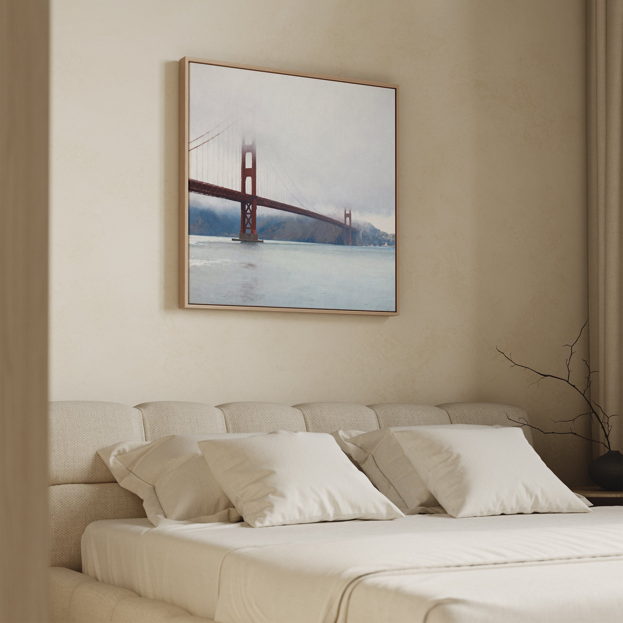 Veil of the Crimson Strait – blue vintage canvas wall art print by Aspire Prints
