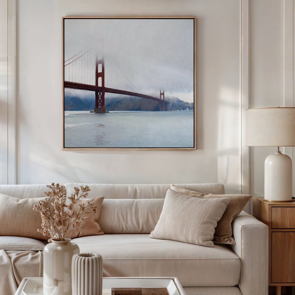 Veil of the Crimson Strait – blue vintage canvas wall art print by Aspire Prints